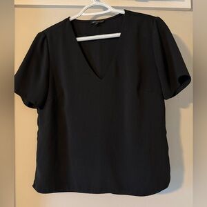 Dynamite Classic Black V-Neck Blouse